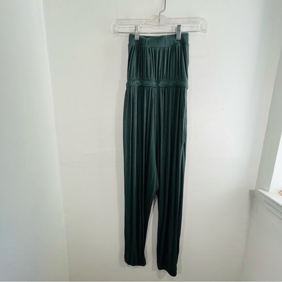 Spiritual Gangster Carmela Green Ribbed Cinched Strapless Jumpsuit XS - Picture 9 of 12